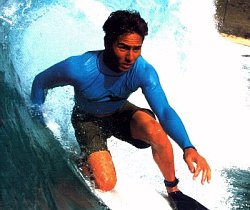 Bodyboarding in swim shirt