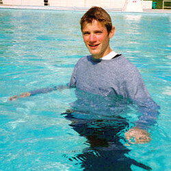 anorak swimming fully clothed