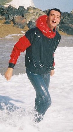 sea swimming and running
