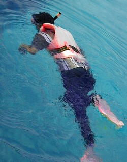 snorkeling fully clothed for sun protection