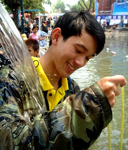 Wet clothes for Songkran